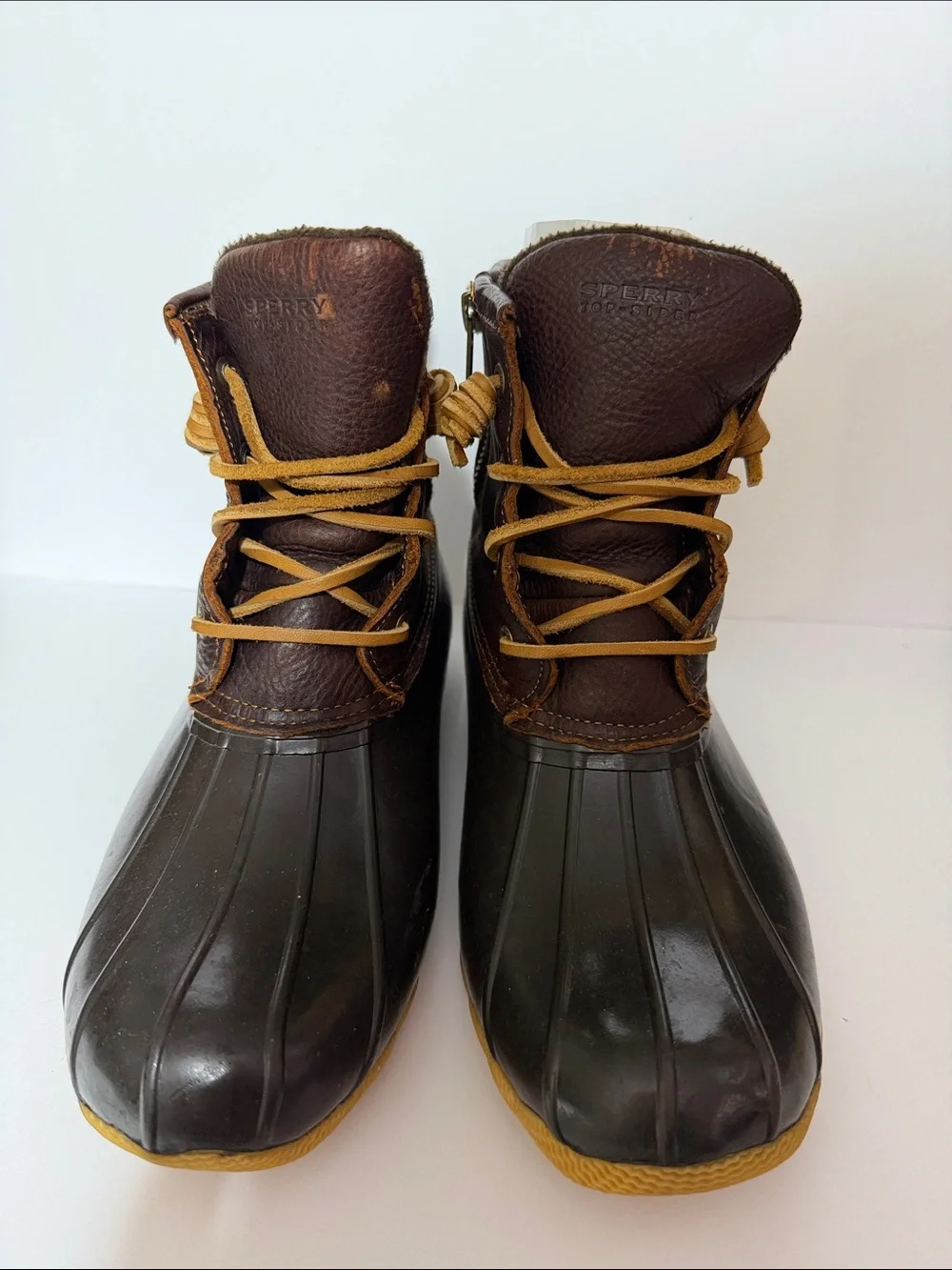 Sperry Dark Brown & Tan Waterproof Duck Boots